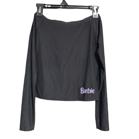 Barbie Retro Black Off-Shoulder Long Sleeve Top - Picture 5 of 10